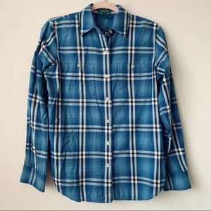 Lauren Ralph Lauren Plaid Button Front Shirt Sz Sm